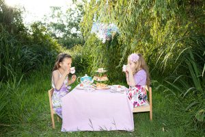 Tea Party at Trout Lake - sipping tea